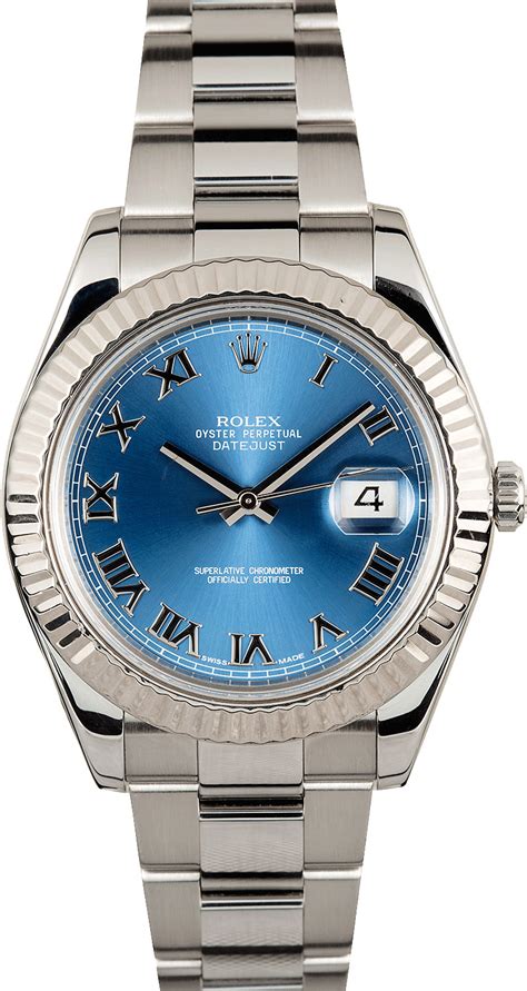 Rolex Datejust II Ref 116334 Blue Roman Dial 